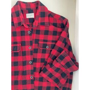 Jachs Vintage Buffalo Plaid Flannel Shirt, Red And Black Check Size Large‎